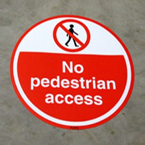 street sign stating "No Pedestrian Access"