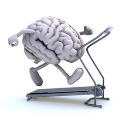 image of a brain running on a treadmill