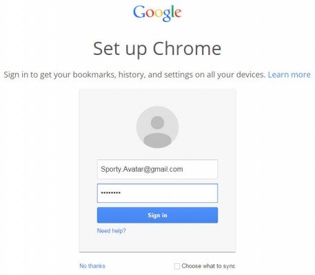screen cap of Google Chrome v39