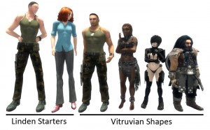 Penny Patton: Comparison chart of Linden Labs "Starter Avatars" and Penny Patton's "Vitruvian Shapes"