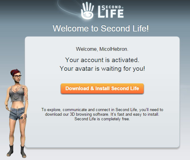 screen cap of second life website showing viewer download screen