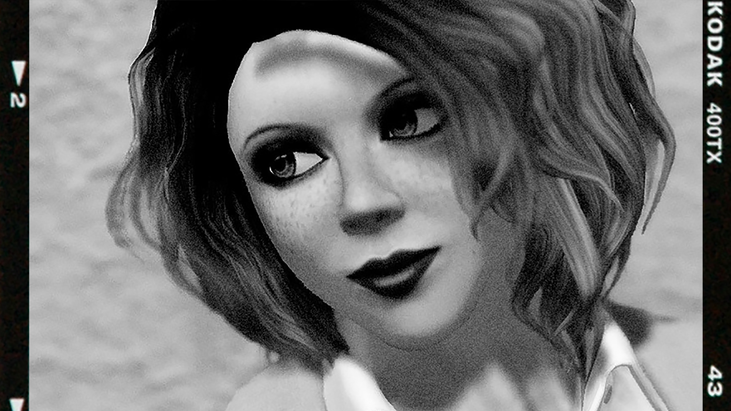 black-and-white, Kodak TMax 400 headshot of Vanessa Blaylock