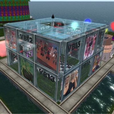 aerial photo of the VBCO pavilion at the Second Life 7th Birthday Celebration
