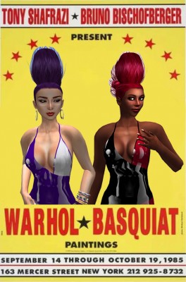 Artists Betty Tureaud and Vanessa Blaylock on the famous "Warhol - Basquiat" boxing poster