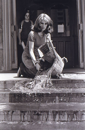 black-and-white photo of doing maintenane