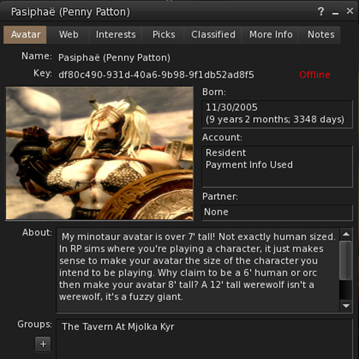 Penny Patton's Second Life Profile