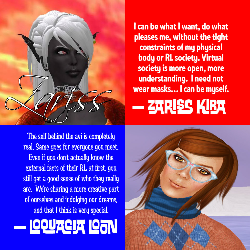 page of responses to a prompt to describe your identity as an avatar