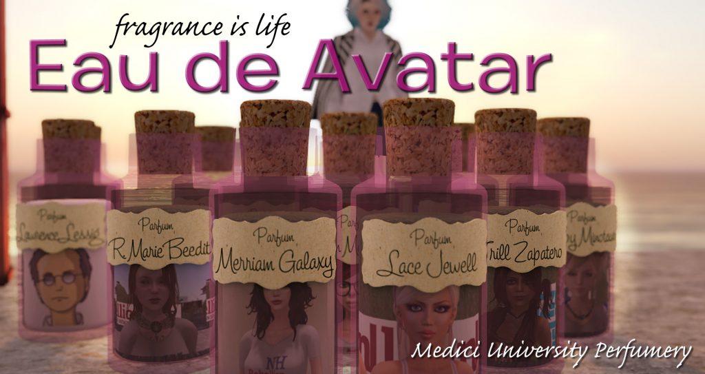 billboard advertisement for Eau de Avatar, the new fragrance from the Medici University Parfumery